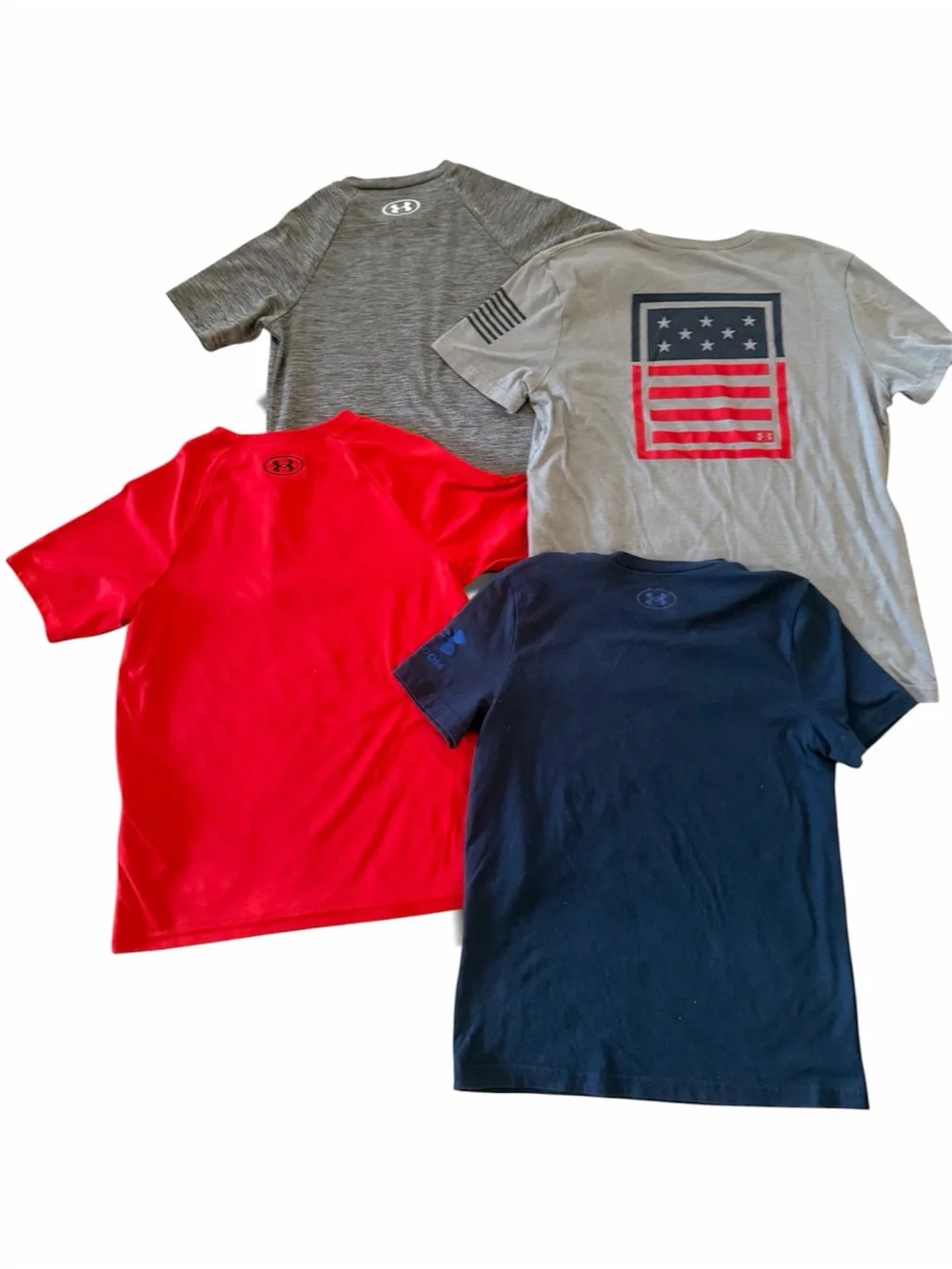 Under Armour Kids Short Sleeve Tees - Red, Gray, Navy